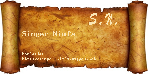 Singer Nimfa névjegykártya